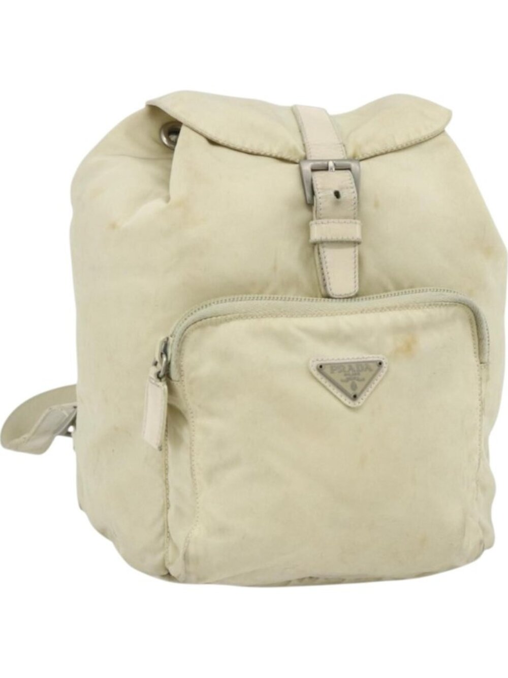 PRADA Backpack Nylon Ivory Silver
